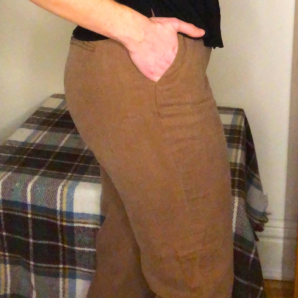 Frank & Oak Tan Textured Pants